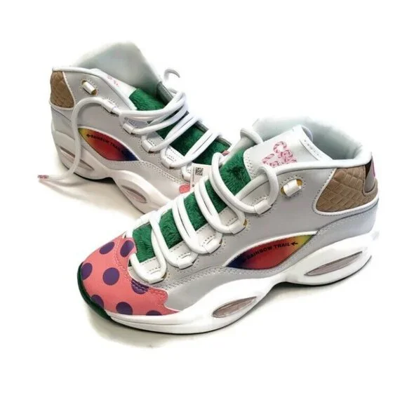 Reebok Question Mid Candy Land x Hasbro Iverson Rainbow Trail Size 4 GZ0081 - Picture 6 of 9